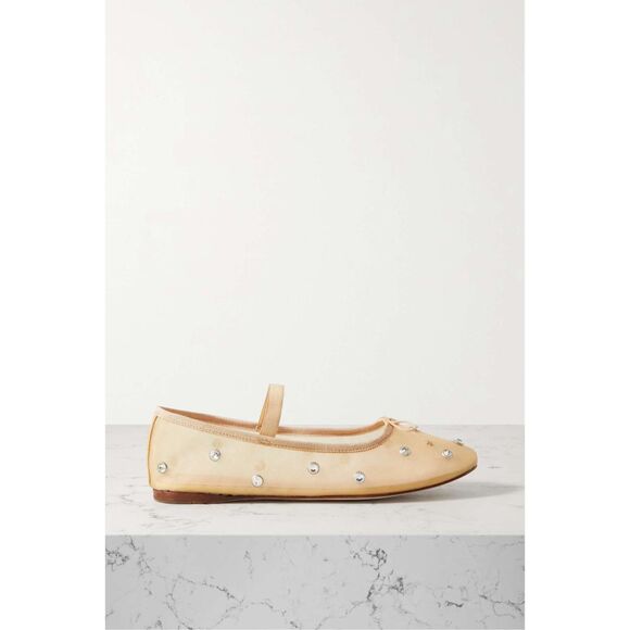 LOEFFLER RANDALL Leonie crystal-embellished mesh ballet flats - Picture 1 of 13